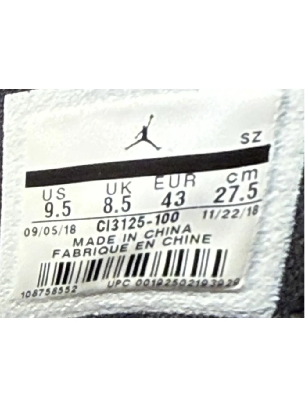 Air Jordan 6 Retro LTR Flint Gray Mens Size 9.5